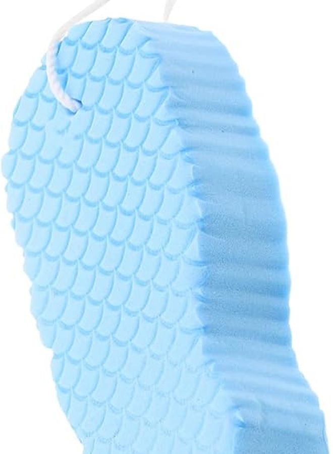 Soft Blue Exfoliating Bath Sponge Body Scrubber for Newborns and Adults - Image 1