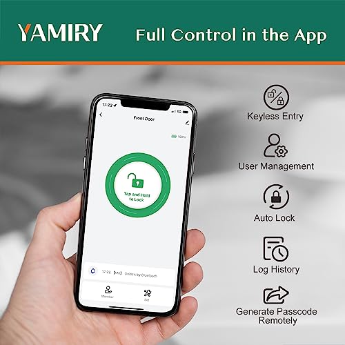 Yamiry Smart Door Handle Lock with Keypad: Yamiry Fingerprint Smart Knob - Keyless Entry Digital Lock for Front Door - Deadbolt with APP - Generate Passcode Remotely - DIY Installation - Image 4