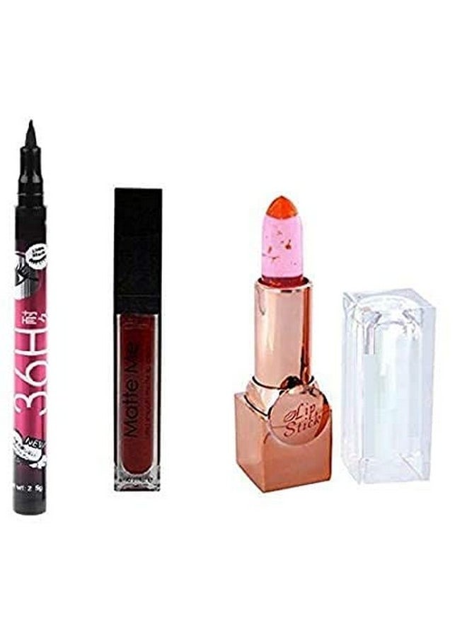 كلوب كومفرت أحمر شفاه سائل Matte Me كستنائي مع أحمر شفاه جيلي متغير اللون وكحل أسود لمدة 36 ساعة كريم مرطب للبشرة مجاني 15 مل 