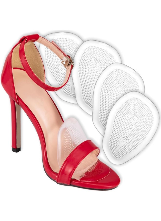 Meetion Foot Pads for Women (4 Pads) Cushioned High Heel Inserts for Ball of Foot Pain Relief (Clear)  - Image 1
