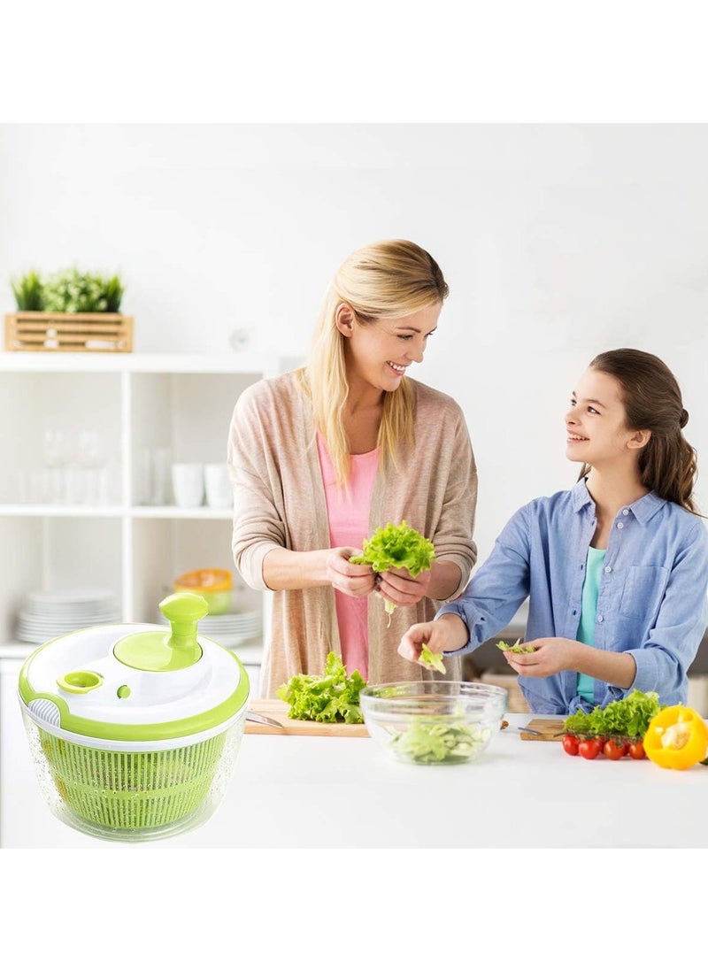 ELTRAZONE Large Salad Spinner 5QT – BPA-Free Manual Lettuce Dryer & Vegetable Washer with Quick Dry Design, Easy Spin for Tastier Salads, Green  - Image 5