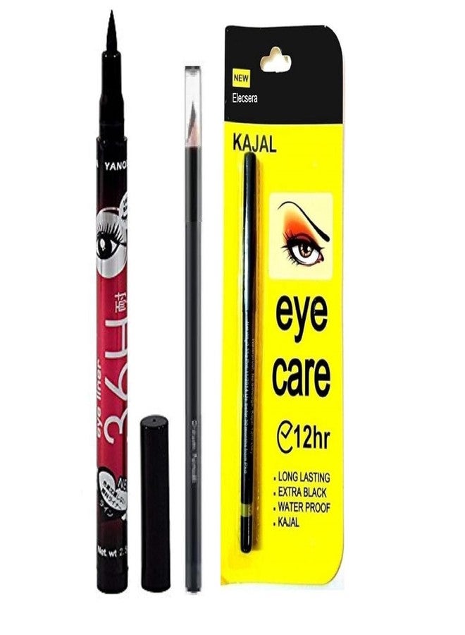 Glamezone Eye Care Kajal with Sketch 36hr Pen Eyeliner with Eyebrow Cream Pencil (3 Items in the set) - Image 2