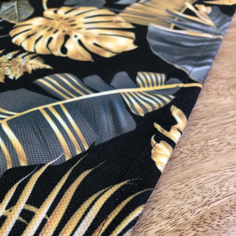 Desenİzmir Square Runner Cover with Gold Leaf Pattern