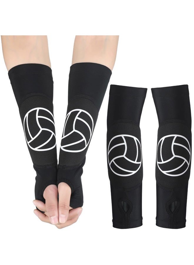 Minatee Volleyball Arm Sleeves Passing Hitting Forearm Sleeves with Protection Pads and Thumb Hole Padded Volleyball Sleeves (1 Pair, 12 Inch) - Image 1