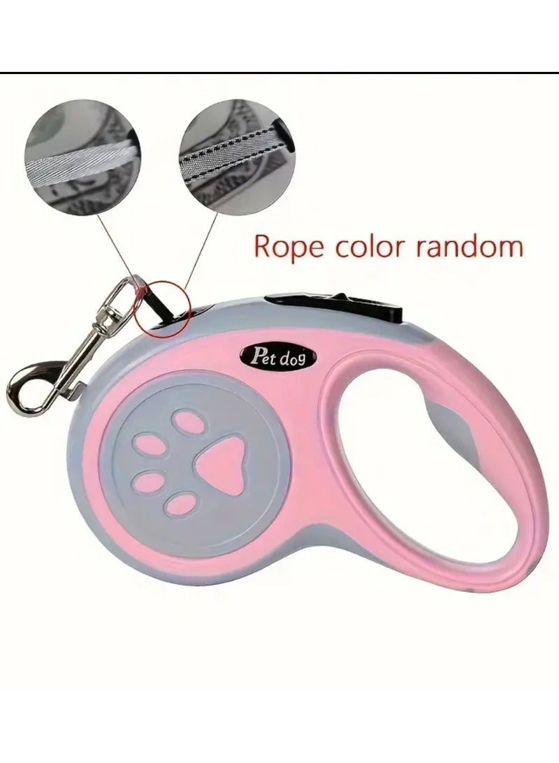 حمام الشارقة مقود كلاب قابل للسحب، مصنوع من النايلون المتين مع زر تحكم واحد، مثالي للمشي في الهواء الطلق والسفر مع الحيوانات الأليفة الصغيرة والمتوسطة الحجم - Image 1