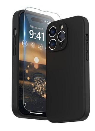 iPhone 14 Pro Max Case with Screen Protector, (with Camera Protection + Soft Microfiber Lining) Liquid Silicone Phone Case, Black - pzsku/ZB8528C9ED7F355043D01Z/45/_/1737763716/43c03d0a-870c-4bde-a0a3-a4c20c8fbe9a