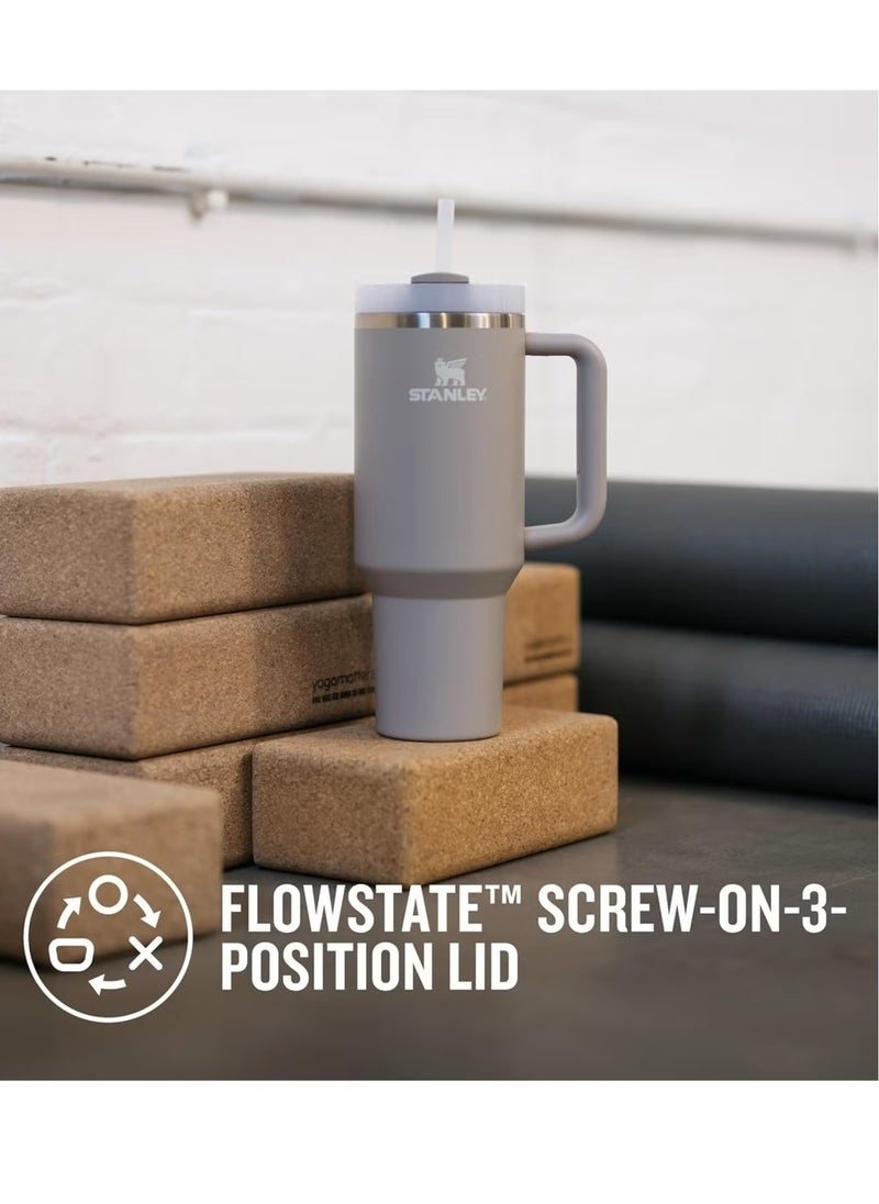 Stanley - 1.2L Quencher H2.0 FlowState Tumbler – Large Vacuum Insulated Water Bottle with Reusable Straw, Lid, and Handle – Keeps Drinks Cold for 11 Hours and Iced for 48 Hours – Travel Mug for Hot and Cold Beverages – Dishwasher Safe – Ash Grey - Image 1