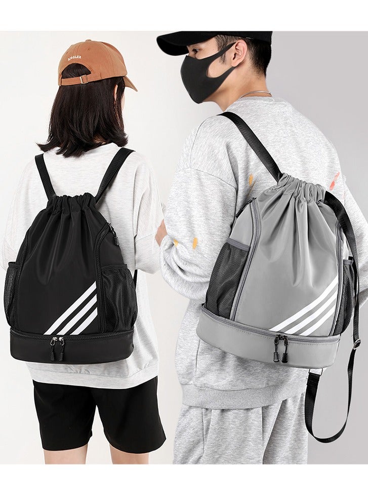 NIBEMINENT Waterproof Basketball Football Bundle Pocket Pull Rope Backpack Light Folding Travel Sports Easy Backpack Fitness Outdoors - Image 4