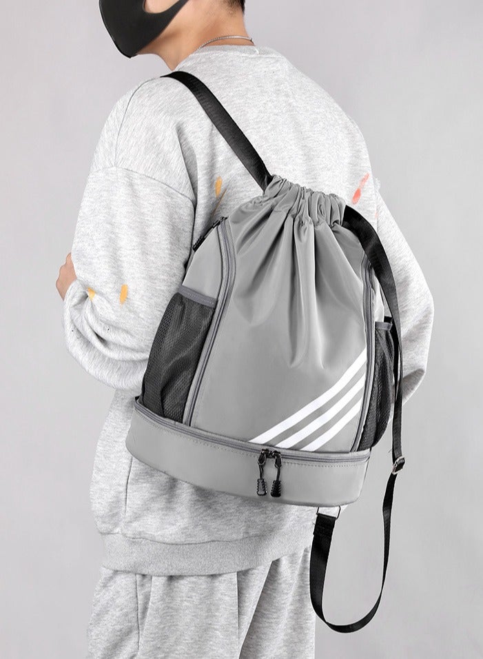 NIBEMINENT Waterproof Basketball Football Bundle Pocket Pull Rope Backpack Light Folding Travel Sports Easy Backpack Fitness Outdoors - Image 2