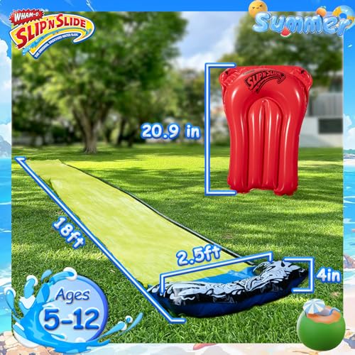 WHAM-O WhamO Slip N Slide 18ft Single Wave Rider with Body Boards Lawn Water Slides for Kids and Adults Great for Summer Water Parties Backyard Outdoor Activities - Image 5