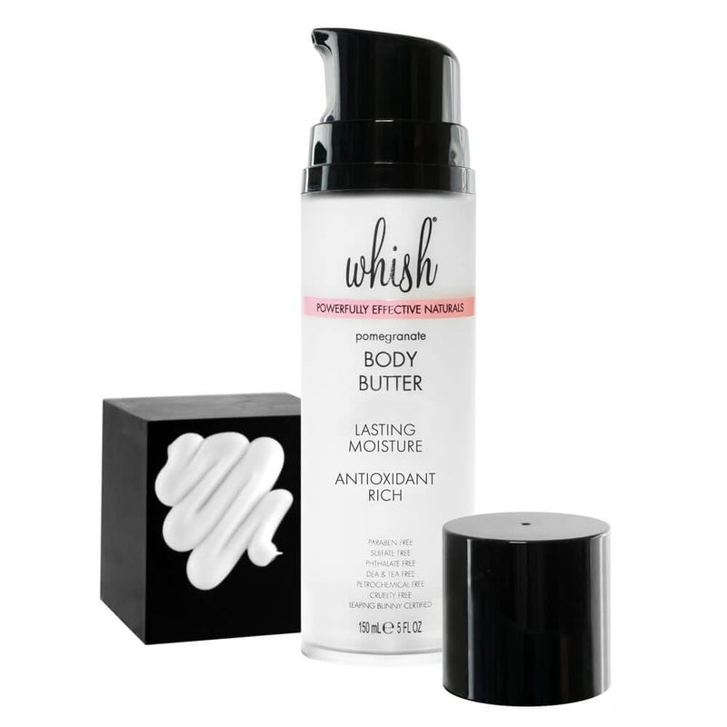 Whish Beauty Body Butter for Women - Moisturizing Body Lotion for Dry Skin - Antioxidant-Rich with Shea Butter, Aloe, & Raspberry Butter - Paraben & Sulfate Free - Pomegranate - 5 fl oz - Image 4