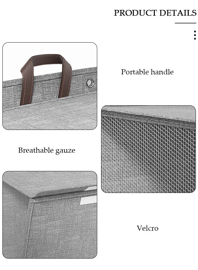 DUNISO 2 Pieces Laundry Hamper,Collapsible Hanging Laundry Basket with Lid and Handles,Space-Saving Wall Hanging Dirty Clothes Basket,Folding Clothes Hamper Storage Basket for Toys Clothes Organizer - Image 4