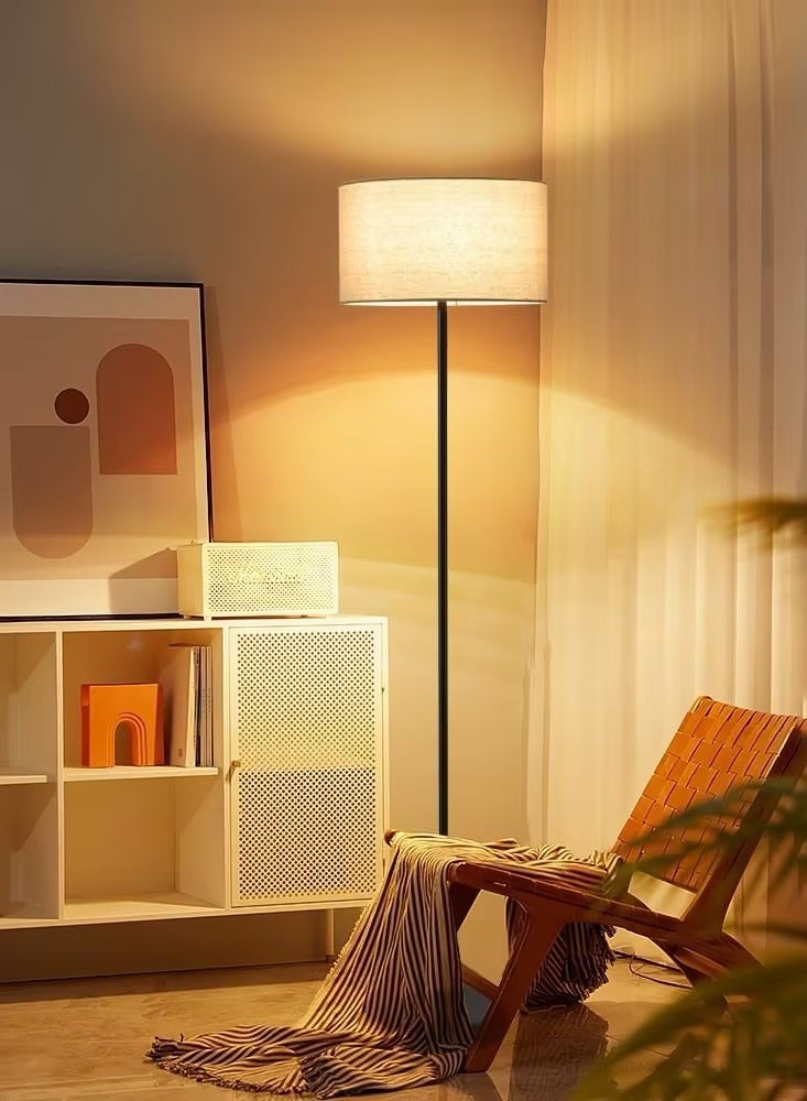 DOMUIK Floor Lamp for Living Room, LED Modern Simple Standing Lamps, Tall Lamp for Bedroom, Kid, Office, Reading Room Black Pole Light Blacl 159 cm  - Image 3