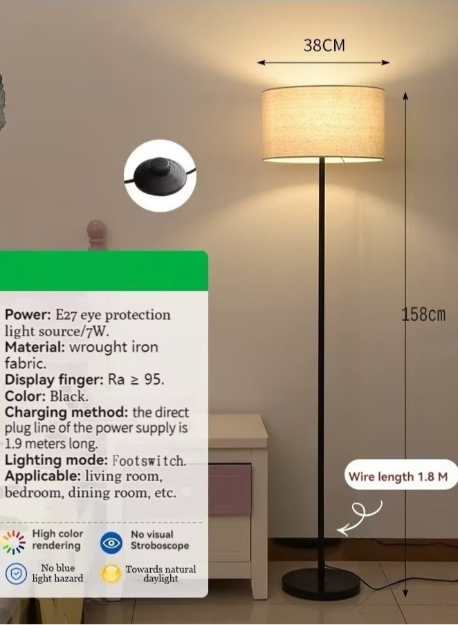 DOMUIK Floor Lamp for Living Room, LED Modern Simple Standing Lamps, Tall Lamp for Bedroom, Kid, Office, Reading Room Black Pole Light Blacl 159 cm  - Image 2