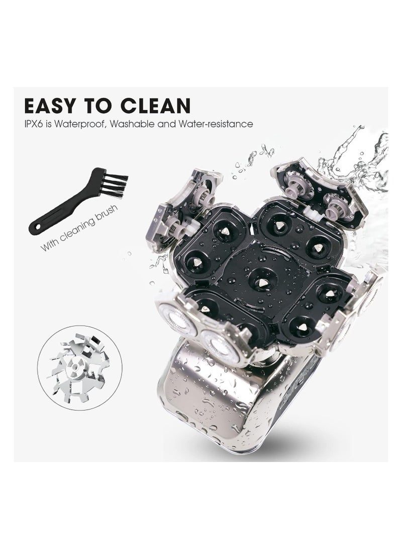 Telfun 9D Head Shavers for Bald Men, High-Speed Electric Razor for Fast Shaving, LED Display Waterproof Wet/Dry Trimmer, Head Razors with Type-C Charge for Home & Travel - Image 3