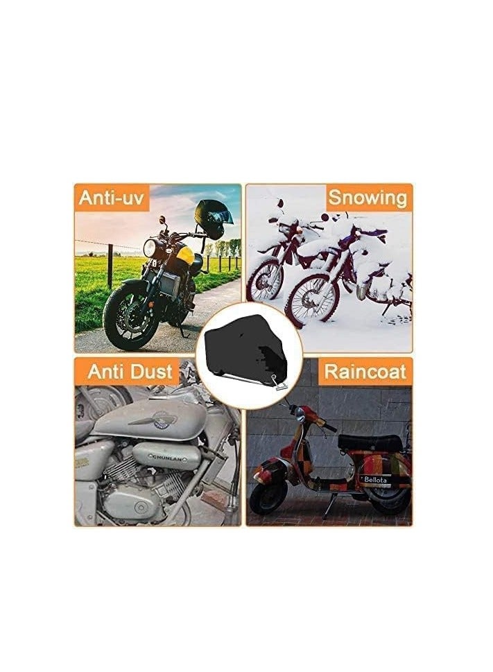 Generic 190T waterproof motorcycle cover, dustproof, rainproof, UV resistant, internal and external protection, with lock groove storage bag (2XL)  - Image 2
