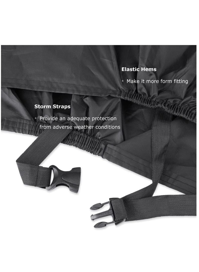 Generic 190T waterproof motorcycle cover, dustproof, rainproof, UV resistant, internal and external protection, with lock groove storage bag (2XL)  - Image 5