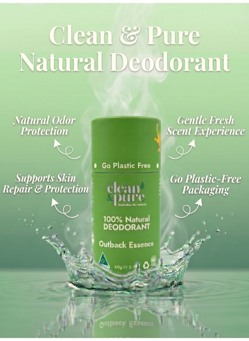 Clean & Pure Outback Essence Natural Deodorant 60g – Gentle, Aluminum-Free, Coconut Oil & Essential Oils for All-Day Freshness - Image 4