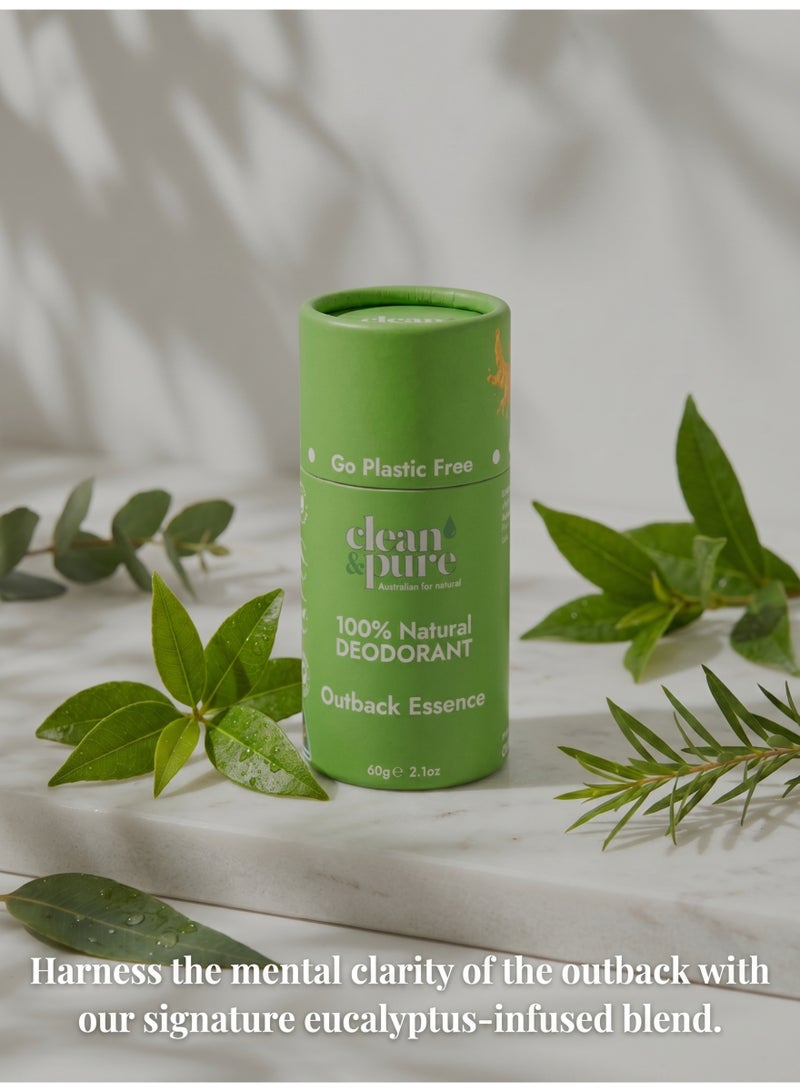 Clean & Pure Outback Essence Natural Deodorant 60g – Gentle, Aluminum-Free, Coconut Oil & Essential Oils for All-Day Freshness - Image 2