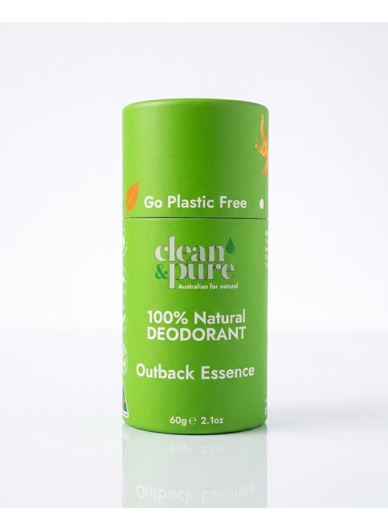 Clean & Pure Outback Essence Natural Deodorant 60g – Gentle, Aluminum-Free, Coconut Oil & Essential Oils for All-Day Freshness - Image 1