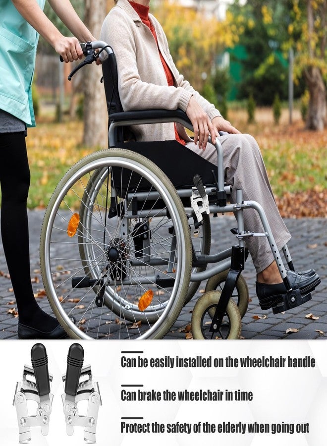Hariendny Heavy Duty Wheelchair Brakes Wheel Locks, Transport Chair Brake, Drive Wheelchair Parts, Universal Brake Replacement Parts for 7/8" Tubing, Side Mount Bolt on Style(1 Pair) - Image 3