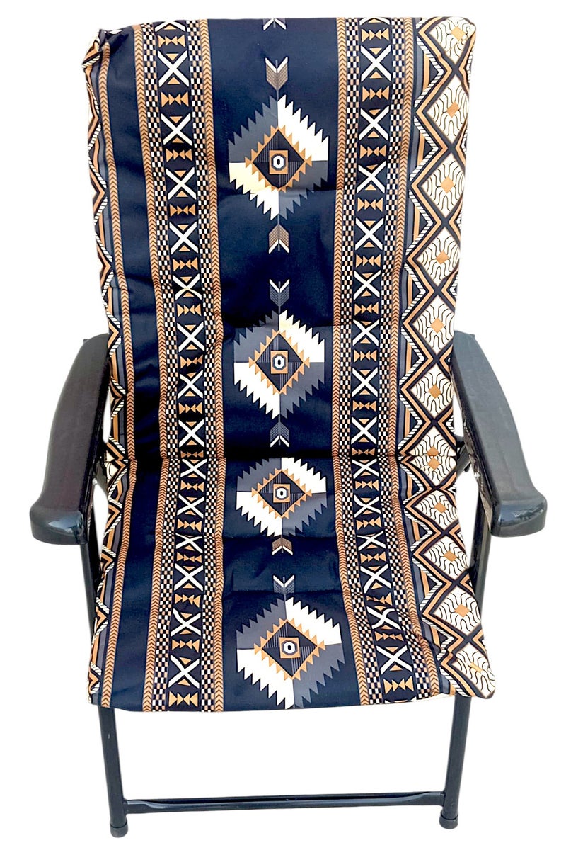GO2CAMPS Folding Camping Chair with Cusion Premium Quality | Sadu Chair | Beach Chair | Garden Chair | Fishing Chair | Travel Chair | Picnic Chair-Premium Arabic Traditional Sadu Camping Chair â€“ Durable Padded Cotton Cushion Seat with Cozy Armrests â€“ Foldable Majlis Style for Desert Travel, Outdoor Picnics, BBQs & Cultural Gatherings - Image 4