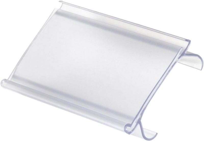 AkroMils 29308 Clear Protective Plastic Flat Label Holders for Wire Shelving Retail Display and Warehouses, (25-Pack) - Image 1