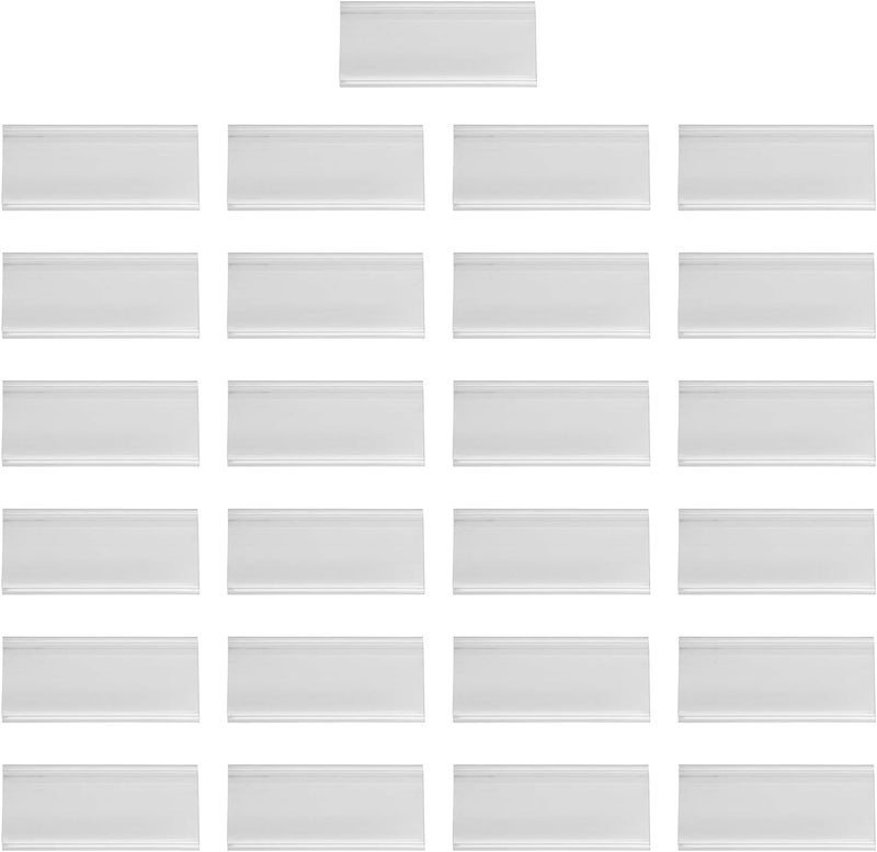 AkroMils 29308 Clear Protective Plastic Flat Label Holders for Wire Shelving Retail Display and Warehouses, (25-Pack) - Image 4