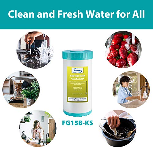 iSpring FG15B-KS Premium Quality Super Capacity GAC and KDF Carbon Filter Replacement Cartridge for Direct Connect Under Sink Water Filtration System US21B & US21B-CPB, 10” x 4.5” - Image 4