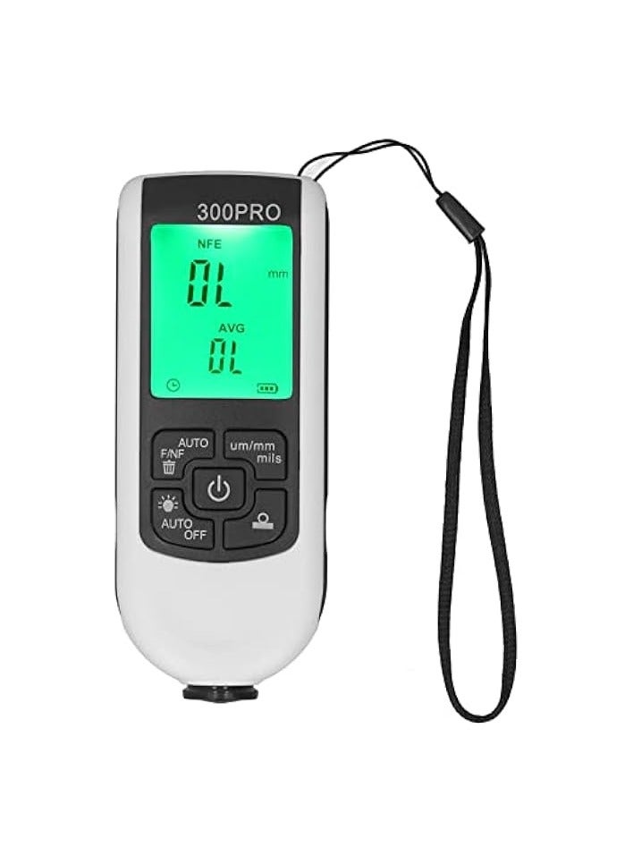 PROMASS Paint Thickness Gauge, HW300PRO Coating Thickness Meter Testing Clear Display 0-2000um Coating Depth Meter for Vehicle (White) - Image 1