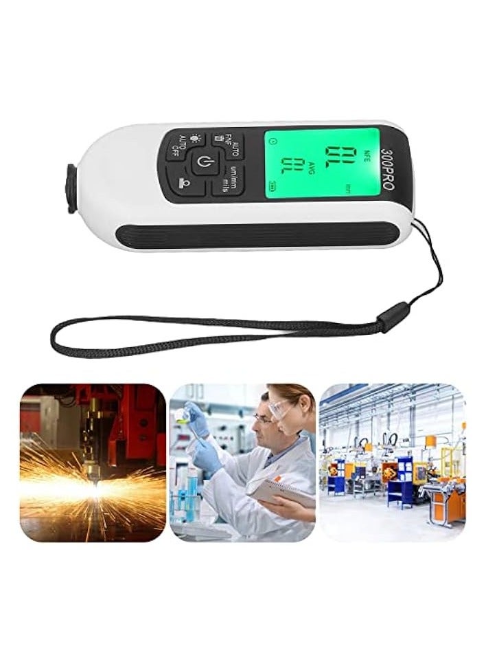 PROMASS Paint Thickness Gauge, HW300PRO Coating Thickness Meter Testing Clear Display 0-2000um Coating Depth Meter for Vehicle (White) - Image 4