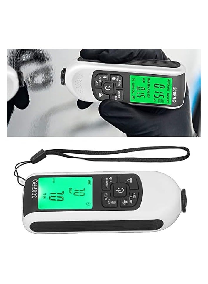 PROMASS Paint Thickness Gauge, HW300PRO Coating Thickness Meter Testing Clear Display 0-2000um Coating Depth Meter for Vehicle (White) - Image 5