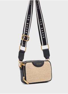 Ted Baker BARIA Mini Webbing Faux Raffia Camera Bag  - Image 3