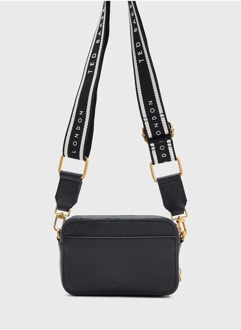 تيد بيكر Baria Mini Webbing Faux Raffia Camera Bag