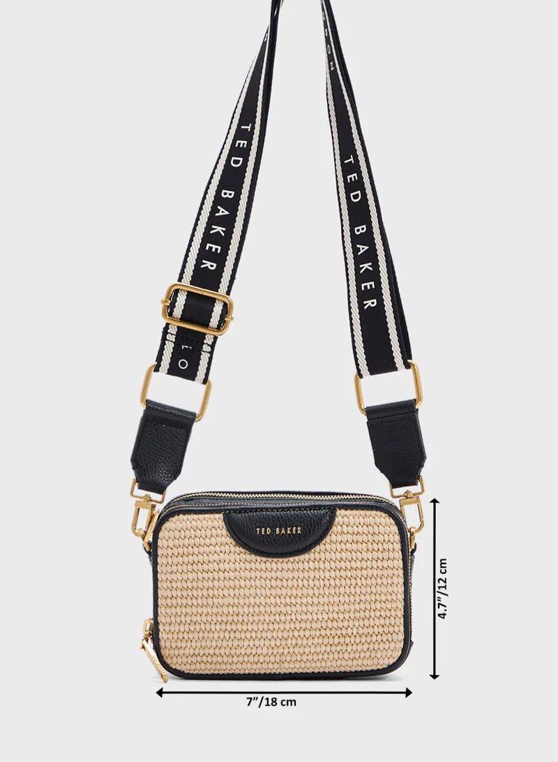 Ted Baker BARIA Mini Webbing Faux Raffia Crossbody