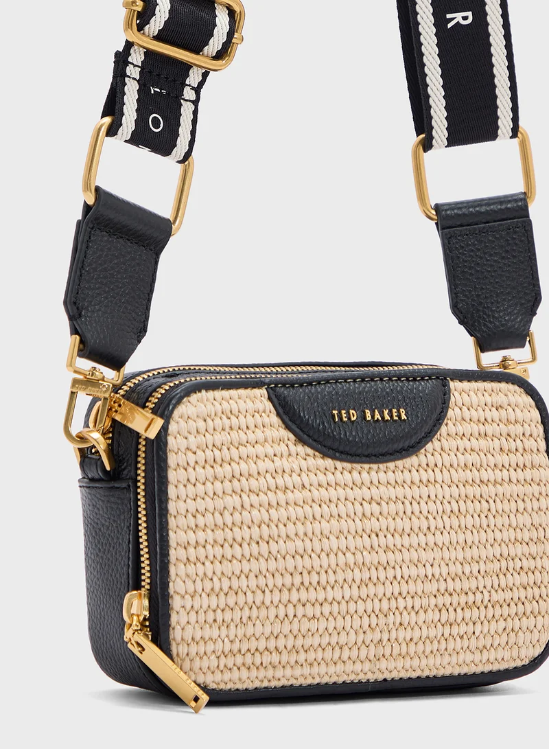 Ted Baker BARIA Mini Webbing Faux Raffia Crossbody
