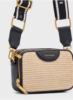 Ted Baker BARIA Mini Webbing Faux Raffia Camera Bag  - Image 4