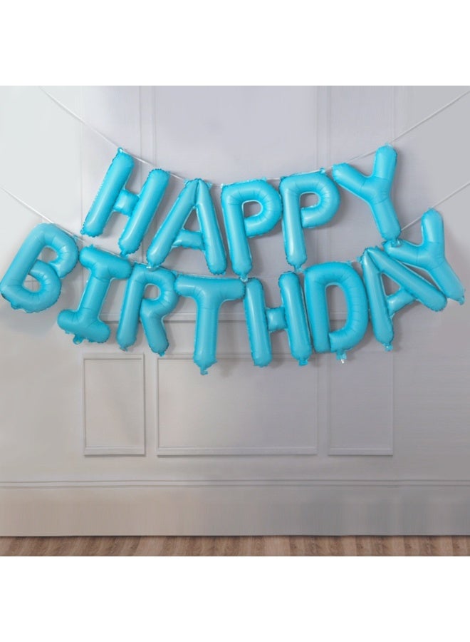 20pcs Light Blue Birthday Decoration Set – Happy Birthday Foil Banner, Blue Hook Heart Foil Balloon & Latex Balloons for Birthday Party Décor - Image 2