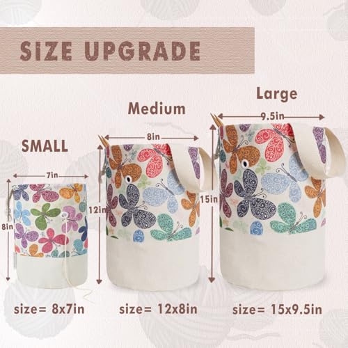 TOGETRUE Yarn Bag, Knitting Crochet Bag, Portable Yarn Storage Bags Organizer for Crocheting Project, Store Skein Ball, Short Knitting Needle (Medium, Butterfly) - Image 2
