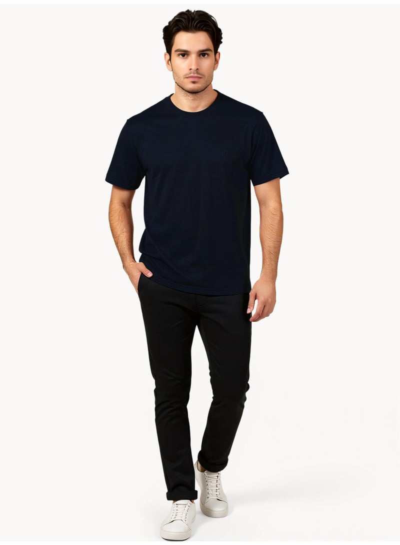 فرنش كونكشن تيشيرت بياقة دائرية بنسيج الفشار - Image 1