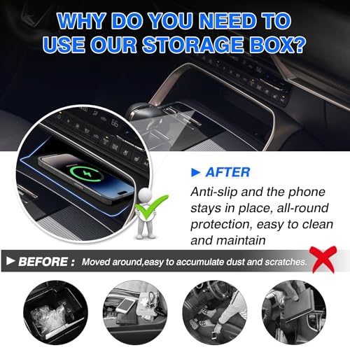 Autorder Wireless Charging Anti-Slip Mat for 2024-2026 Mazda CX-90 CX90/2025-2026 CX-70 CX70 Accessories Anti-Dust Center Console Protective Pad Silicone Wireless Charging Pad for CX90 CX70 - Image 4