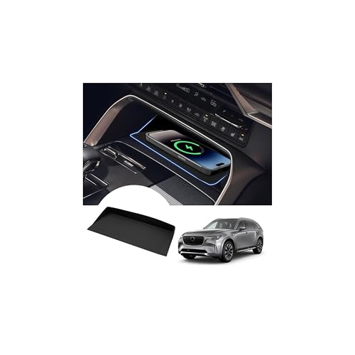 Autorder Wireless Charging Anti-Slip Mat for 2024-2026 Mazda CX-90 CX90/2025-2026 CX-70 CX70 Accessories Anti-Dust Center Console Protective Pad Silicone Wireless Charging Pad for CX90 CX70 - Image 1