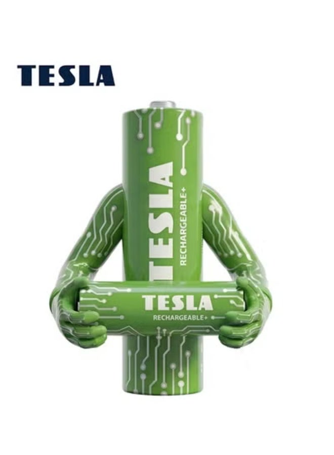 TESLA BATTERIES AA GREEN+ RECHARGEABLE HR6 1.2V 4pcs - Image 3