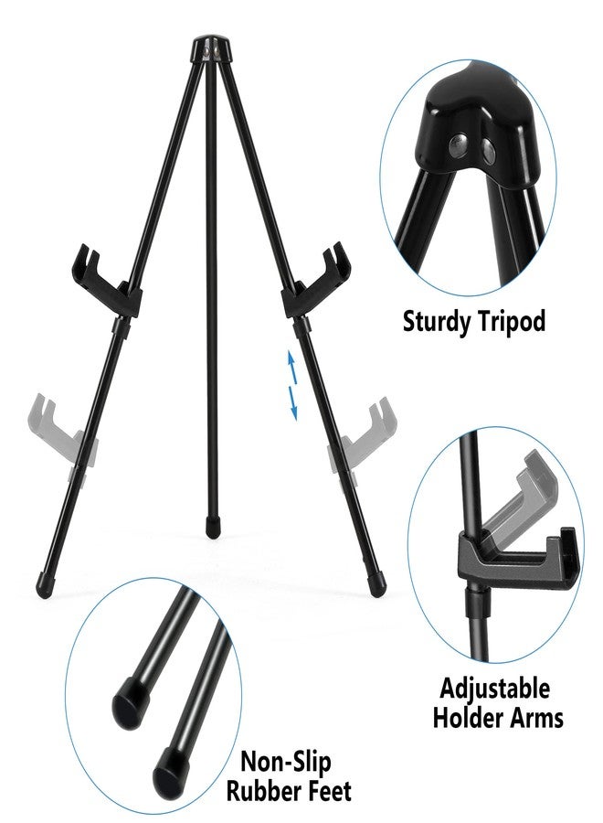 Somime 14" High Tabletop Instant Display Easel - Black Steel Small Tripod Easel Stand with Adjustable Holders for Pictures, Paintings, Posters and Store Signs(1 Pack) - Image 3
