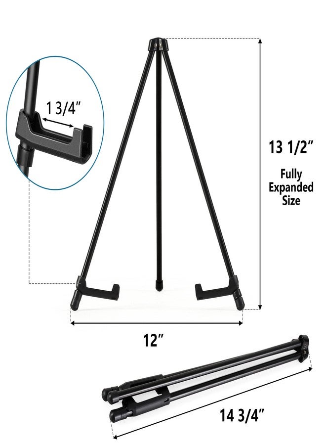 Somime 14" High Tabletop Instant Display Easel - Black Steel Small Tripod Easel Stand with Adjustable Holders for Pictures, Paintings, Posters and Store Signs(1 Pack) - Image 2