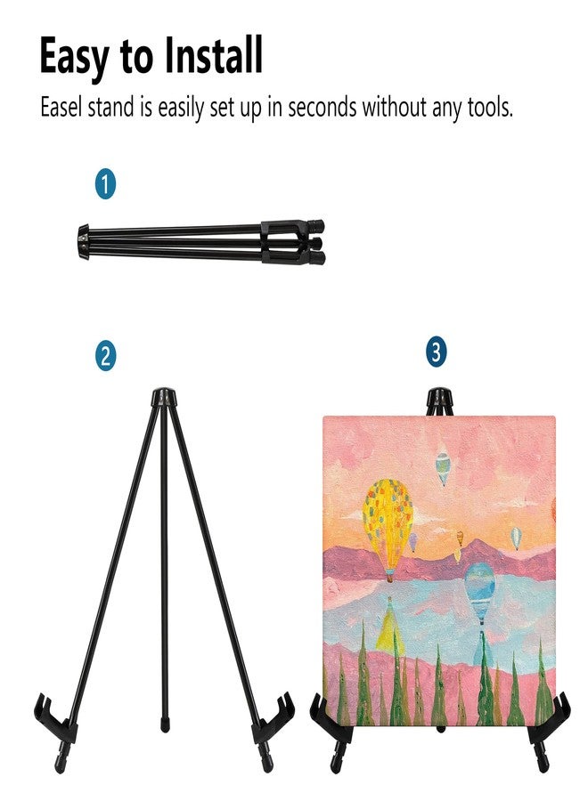Somime 14" High Tabletop Instant Display Easel - Black Steel Small Tripod Easel Stand with Adjustable Holders for Pictures, Paintings, Posters and Store Signs(1 Pack) - Image 5