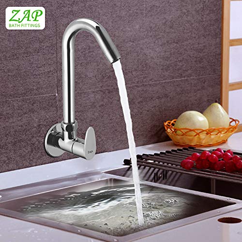 ZAP Pluto Light Chrome Kitchen Sink Cock | Deck Mount Kitchen Sink Tap | Hot or Cold Water Tap for Home | Easy-to-Use Modern Sink Tap - Image 2