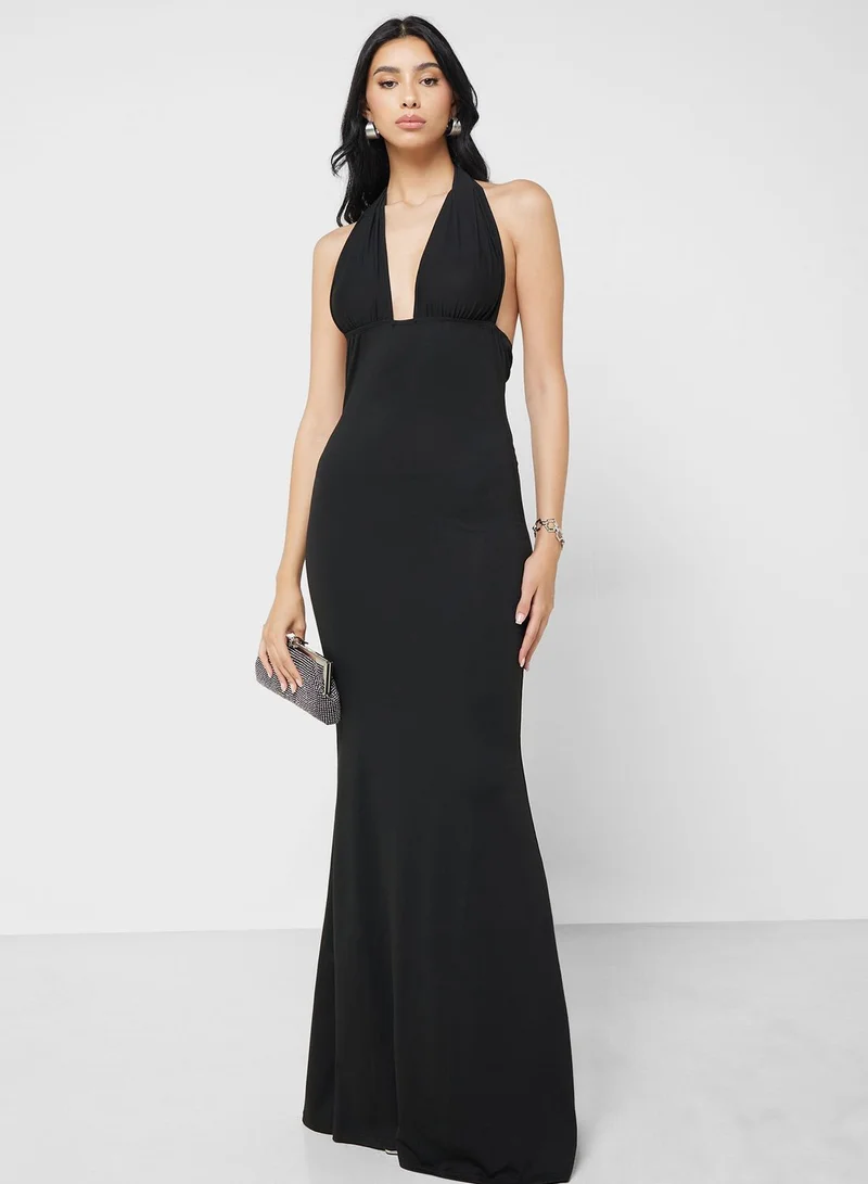 Ginger Halter Neck Maxi Dress