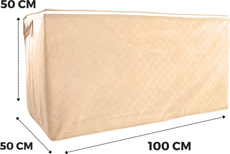 Seryat 3 Pieces Mega Storage Bag Quilted Mega (Large Size) Pillow Quilt Storage Bag 100 x 50 x 50 cm x 3 Pieces