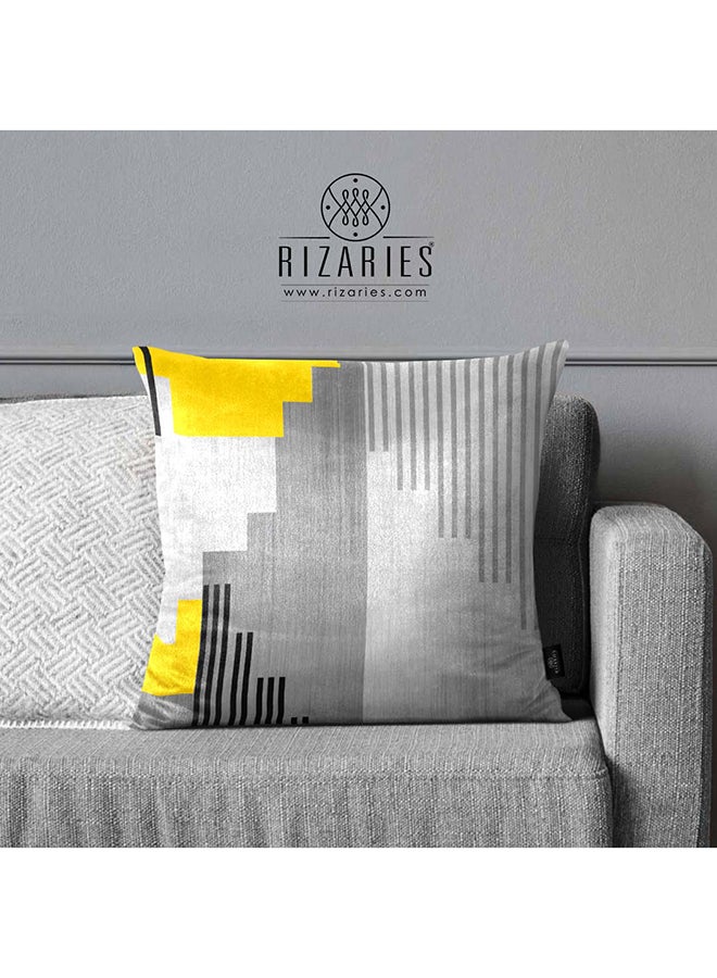 RIZARIES SuperSoft Grey Black Lines Throw Cushion - Image 1